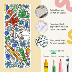 Tiny Expressions winter activities coloring invites kids to join in games.