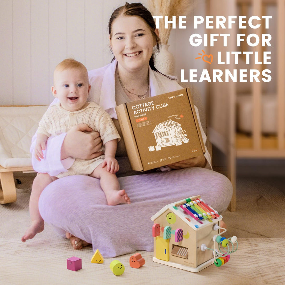 Tiny Land rainbow-design 9-in-1 cube adds vibrant color to play.