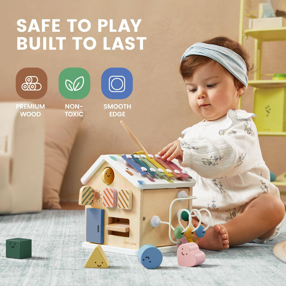 Tiny Land 9-in-1 bead maze: improves hand-eye coordination and problem-solving.