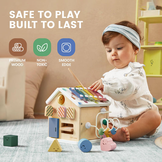 Tiny Land 9-in-1 bead maze: improves hand-eye coordination and problem-solving.