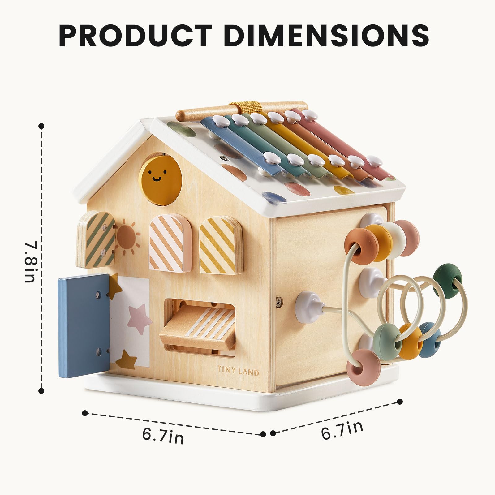Tiny Land 9-in-1 sturdy wooden construction: durable and safe for busy toddlers.