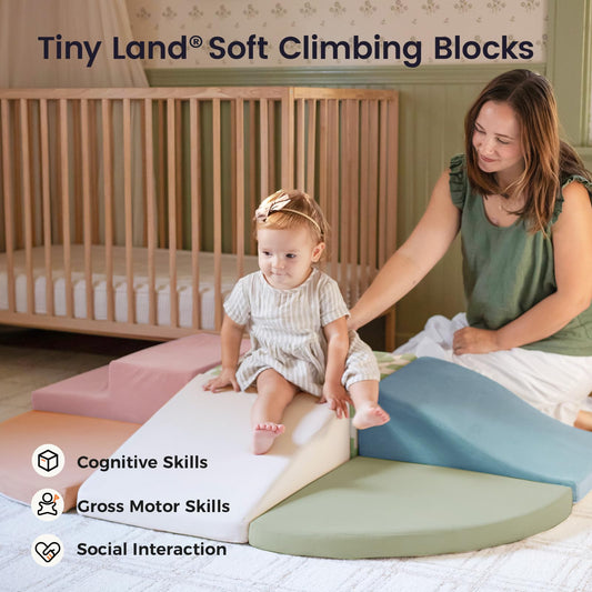 Tiny Land climbing blocks ramps enabling climbing and balance in a safe space