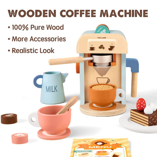 Tiny Land coffee filter and cups shown for immersive role-play and social play