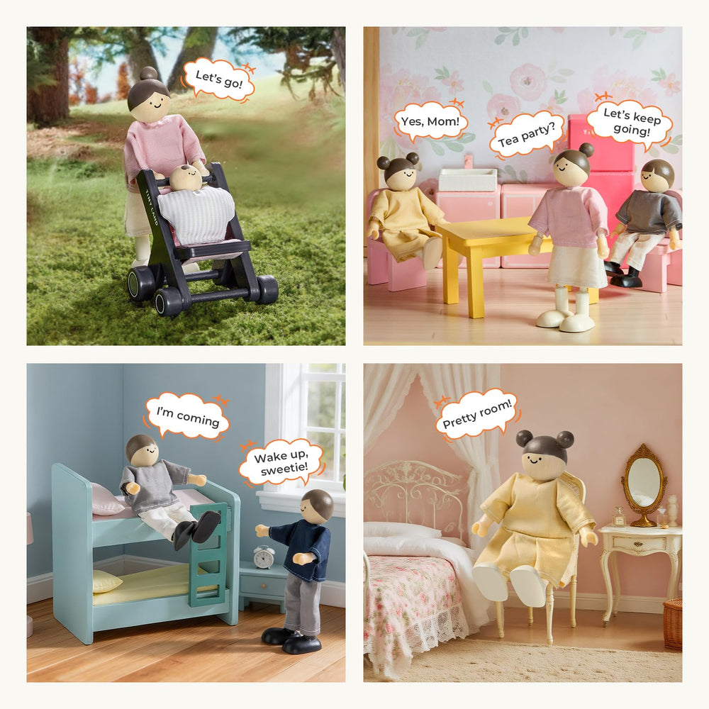 Tiny Land doll family daughter poseable figure supports creative storytelling.