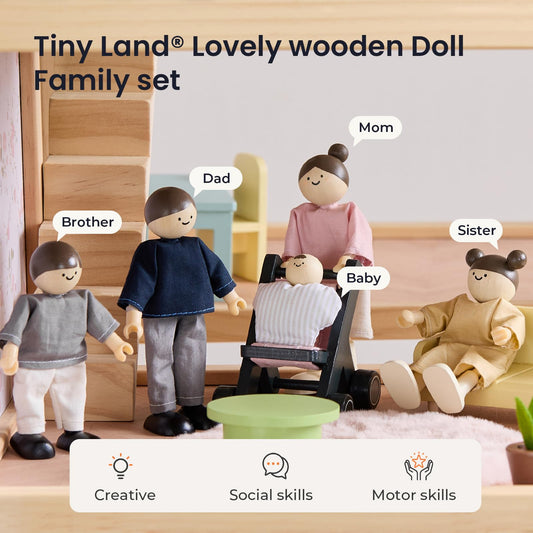Tiny Land doll family mom poseable figure ideal for nurturing play.