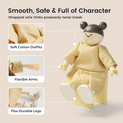 Tiny Land doll family son poseable figure enhances imaginative play.