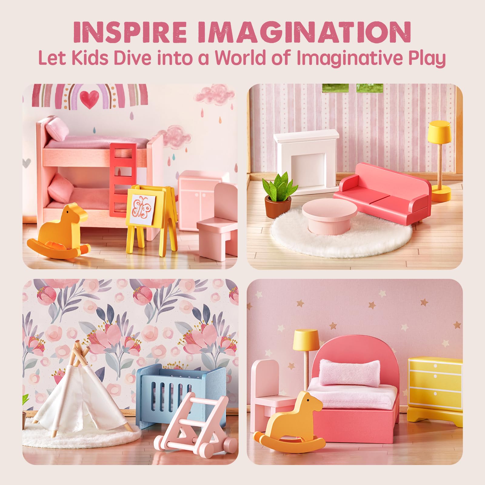 Tiny Land bedroom furniture supports routines and pretend sleepovers