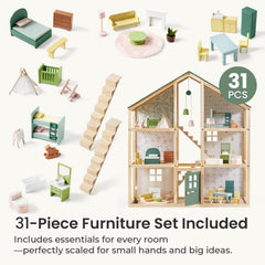 Tiny Land Montessori-play design encourages independent exploration and narrative building.