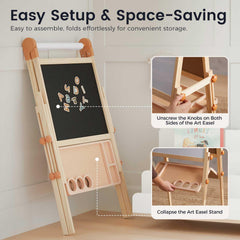 Adjustable height design grows with your child during art time.