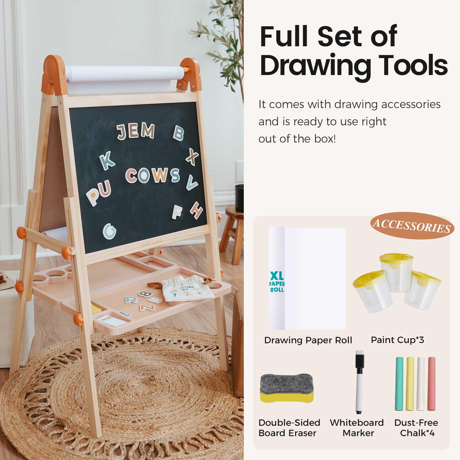Paper roll included for continuous drawing and painting sessions.