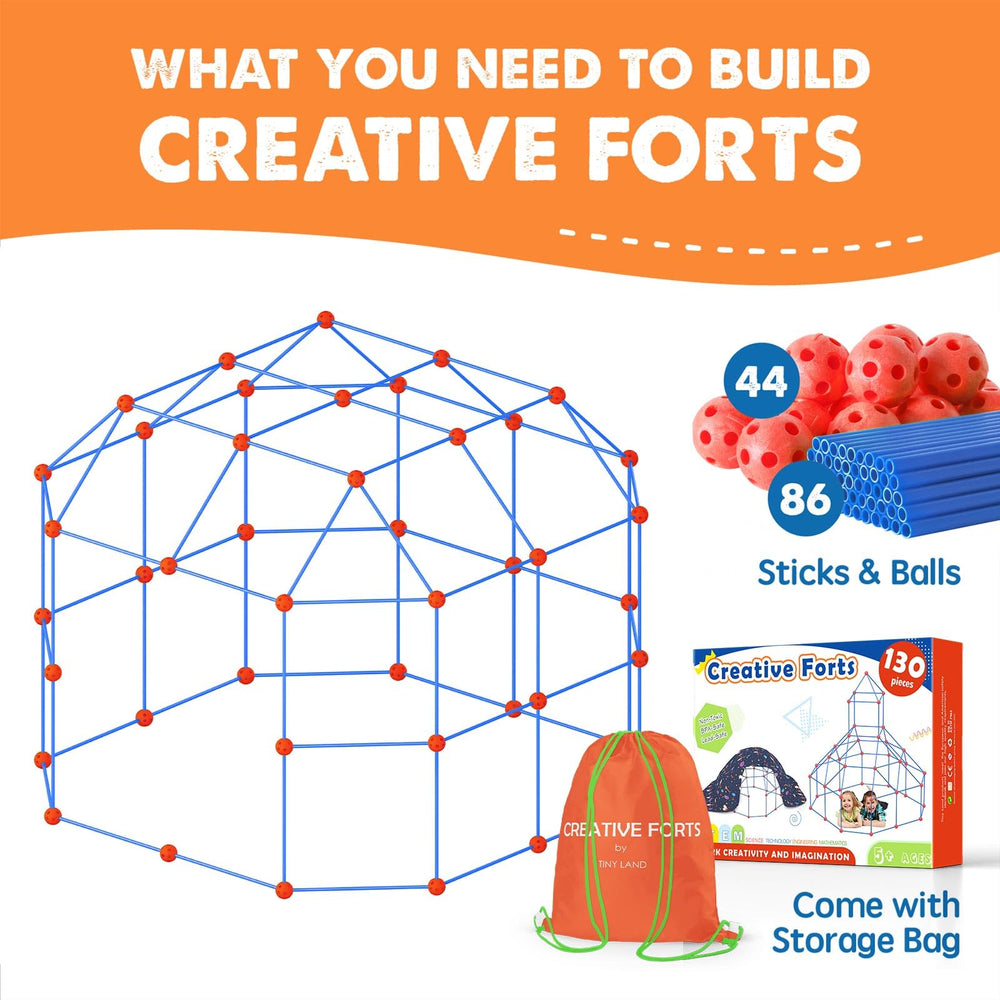 Tiny Land fort building kit balls for durable, easy-to-connect play.