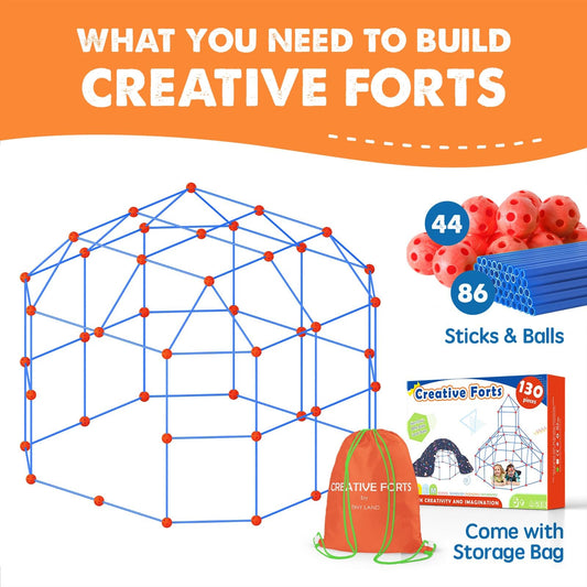 Tiny Land fort building kit balls for durable, easy-to-connect play.