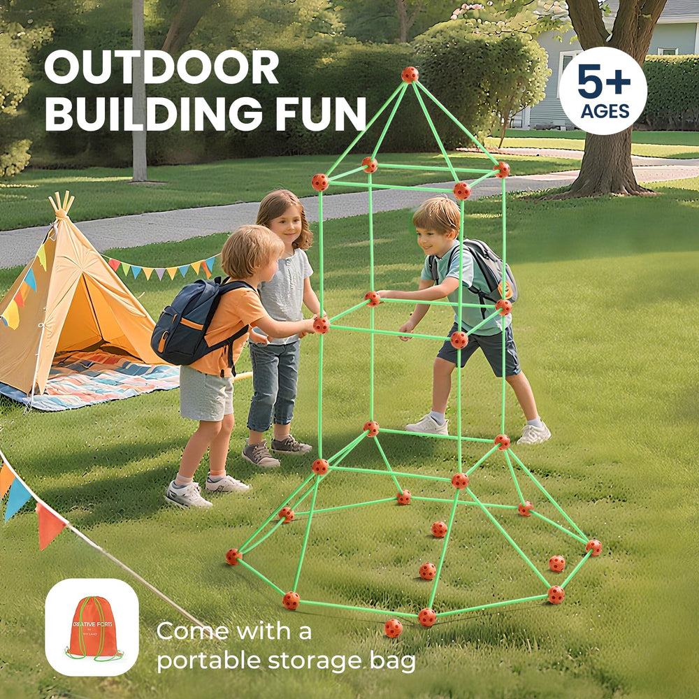 Tiny Land Glow Fort storage bag keeps parts organized after messy play