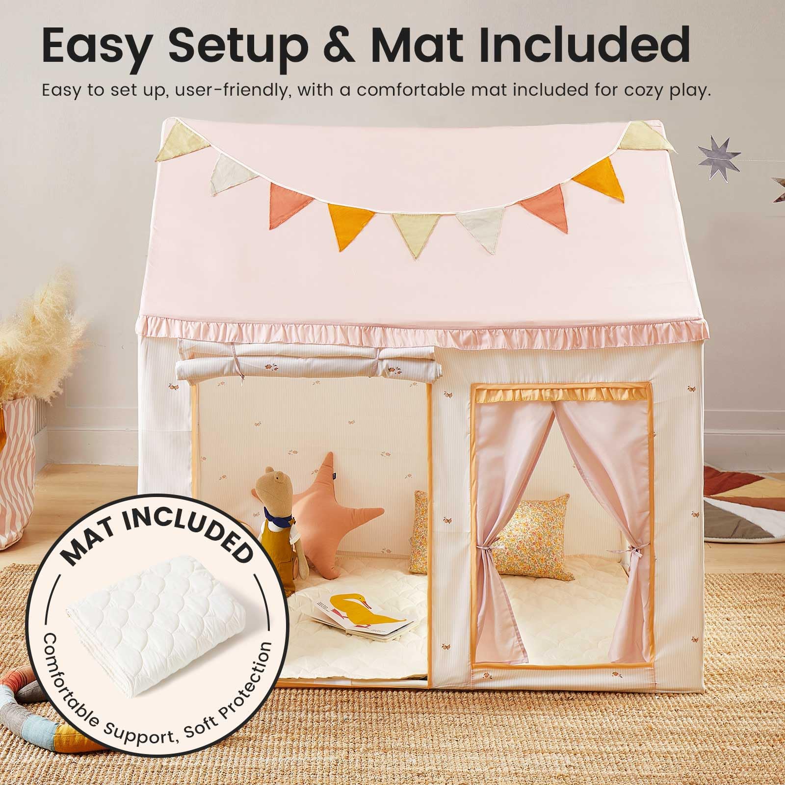 Tiny Land Kids Tent easy setup for indoor and outdoor play.