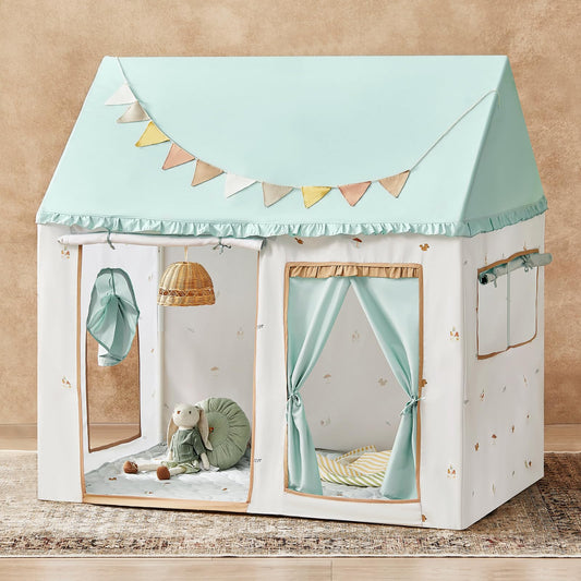 Tiny Land Kids Tent forest print invites imaginative play in a cozy indoor space