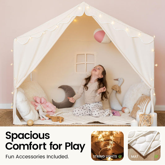 Tiny Land Kids Tent padded mat adds cushioning for comfy lounging
