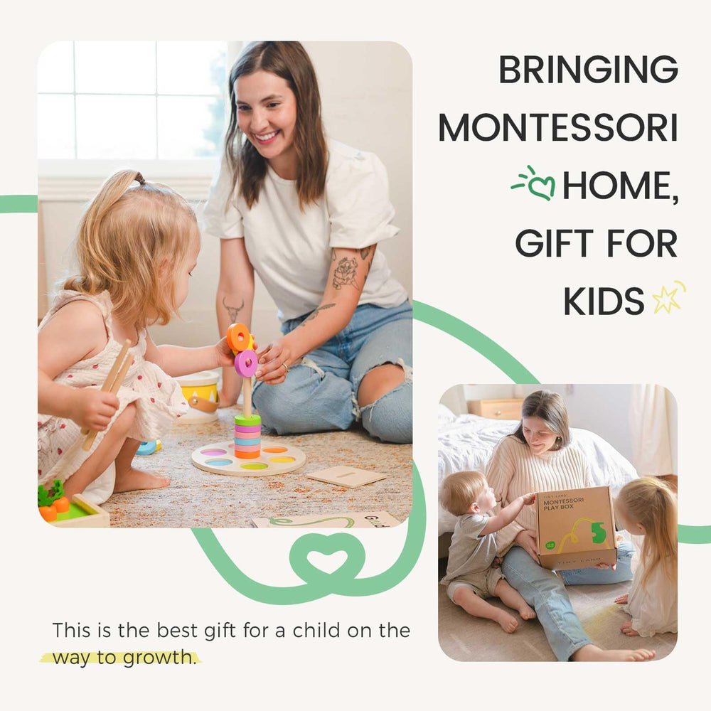 Tiny Land Montessori Toy Set color board book with visual cues during quiet time.
