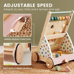 Tiny Land Morandi Walker rear rack for carrying small toys on walks.