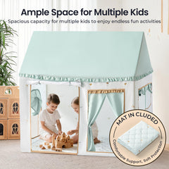 Tiny Land Play Tent side windows promote airflow for comfortable play