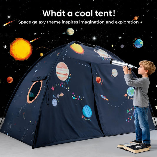 Tiny Land Space Galaxy Bed Tent starry roof inspires imaginative bedtime adventures.