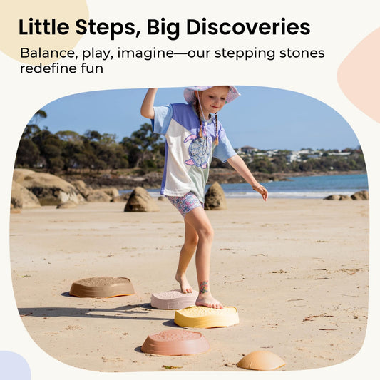 Tiny Land stepping stones with non-slip base for safer jumping and movement.
