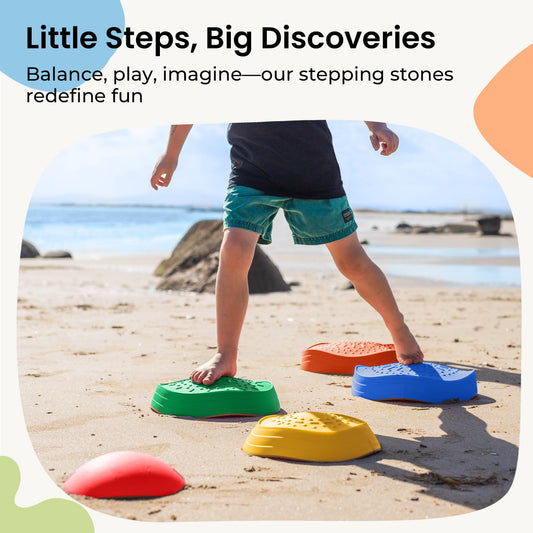 Tiny Land stepping stones feature a non-slip base for safer play.