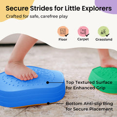 Tiny Land stepping stones have a textured surface for secure footing.
