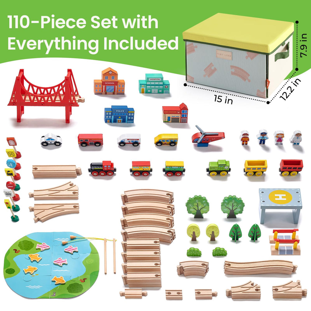 Tiny Land town blocks with fire station and school enrich scenes
