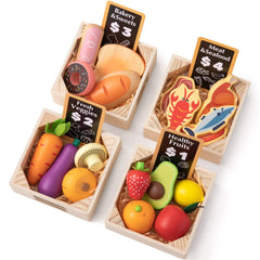 Tiny Land wooden play food strawberries for imaginative meals and fine motor skills.