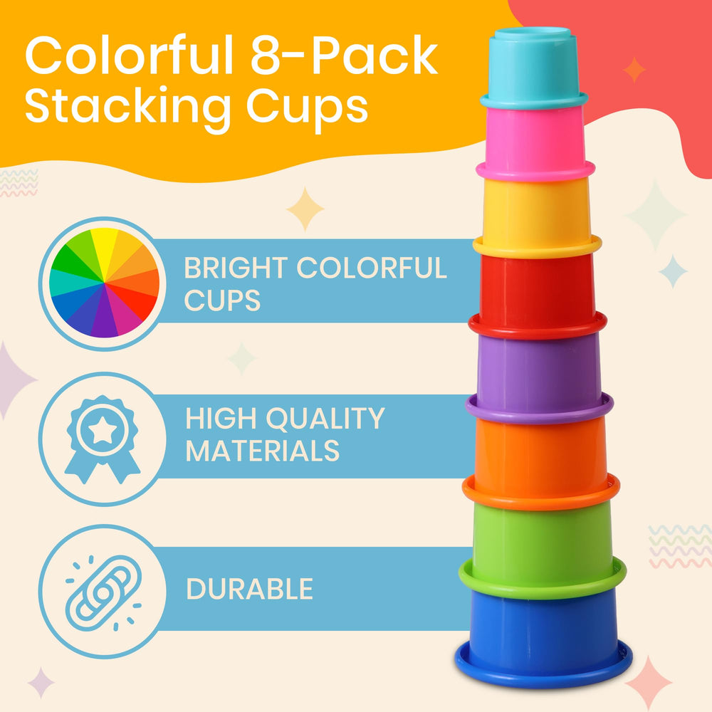 Tiny Tinker bath-time rainbow cups brighten water play and bath time.