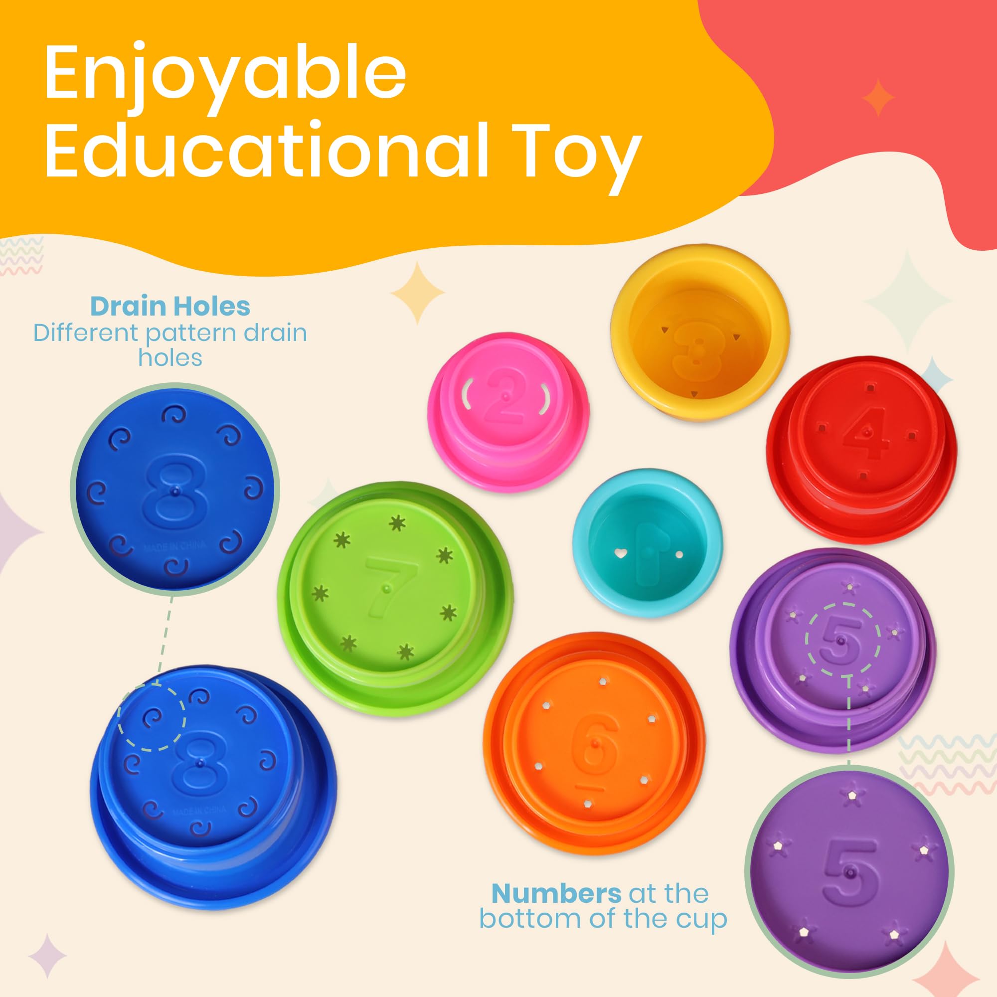 Tiny Tinker portable stackable cups for on-the-go fun and easy storage.