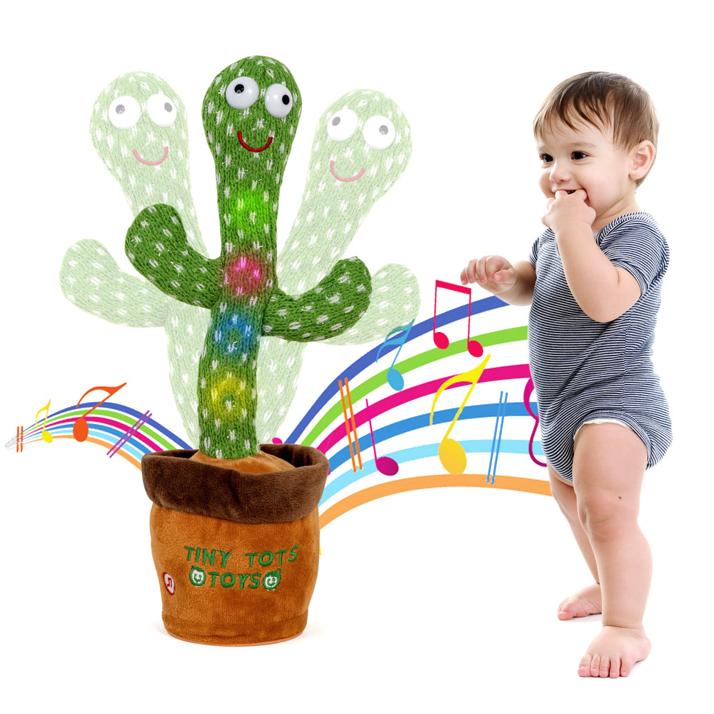 Tiny Tots Toys Dancing Cactus plush for baby safe hands and tactile fun