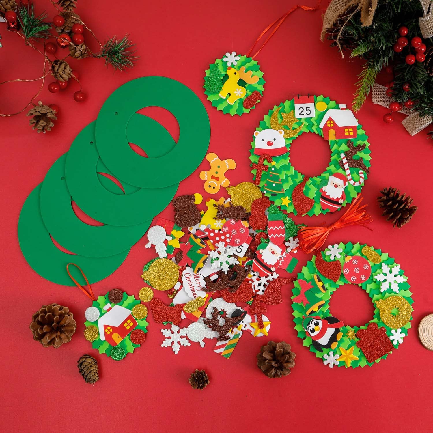 TINYFUTURE self-adhesive green leaf stickers simplify decorating projects.
