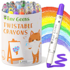 TinyGeeks twistable crayons 24-color pack — vibrant hues and easy grip for little artists.