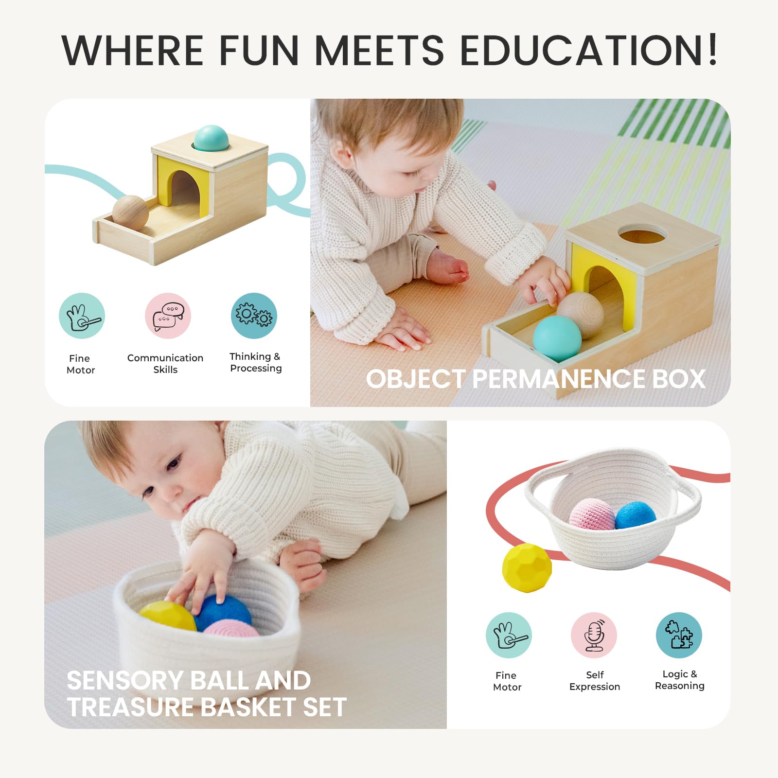 Tiny Land stacking cups encourage fine motor skills through hands-on stacking.