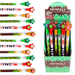 TINYMILLS Pixel Miner pencils with assorted pixels for vibrant party favors