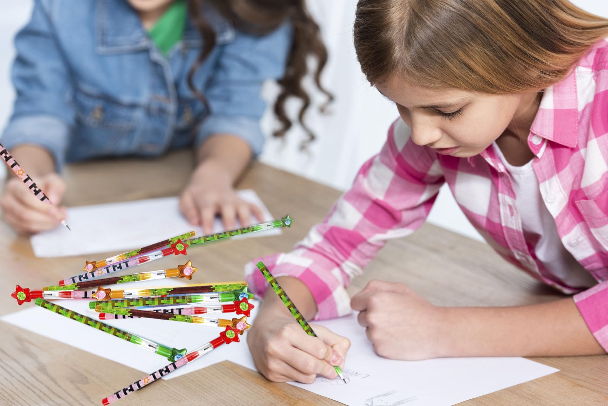 TINYMILLS Pixel Miner pencils candy-free prizes for carnivals and giveaways