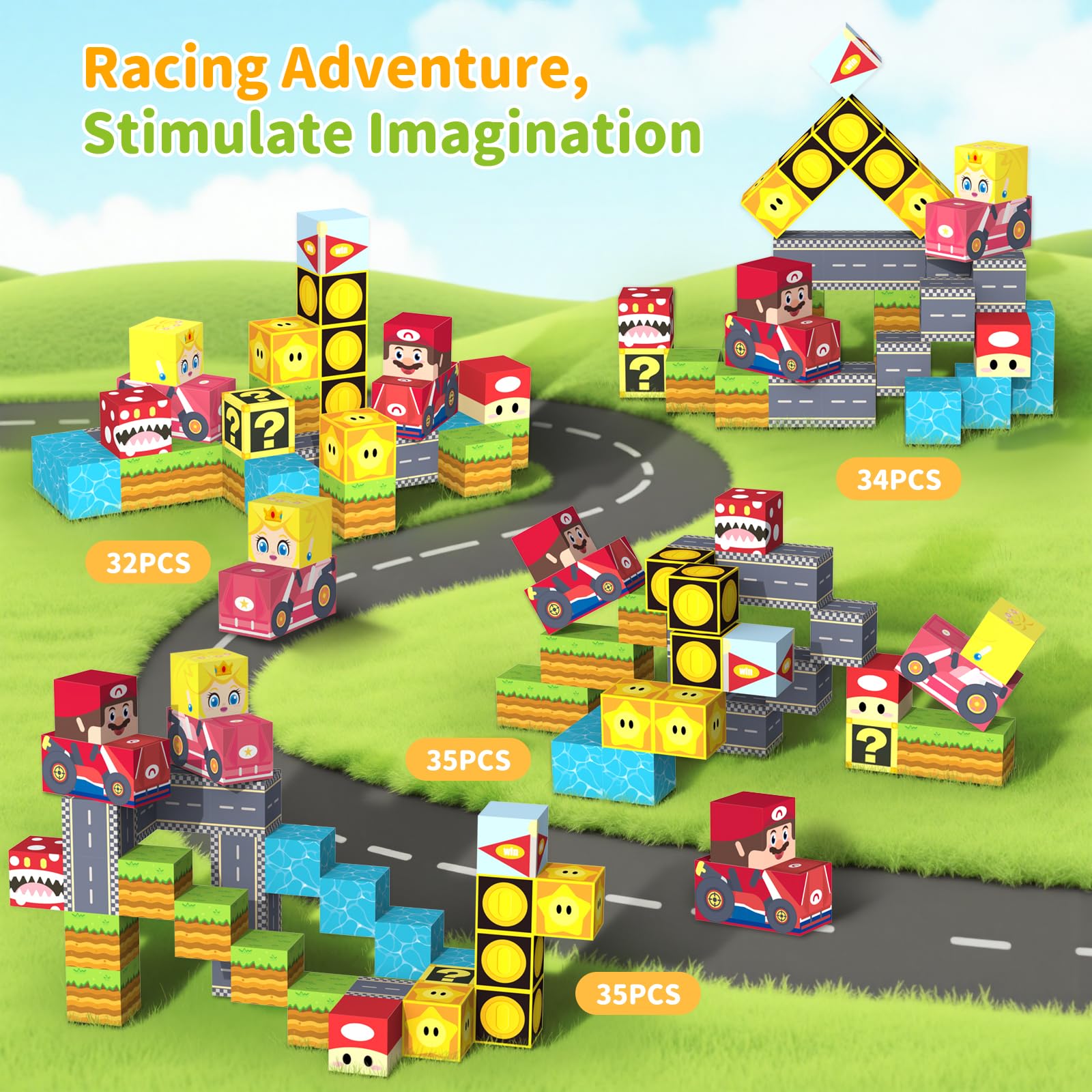 tinytrek magnetic tiles on table for creative play