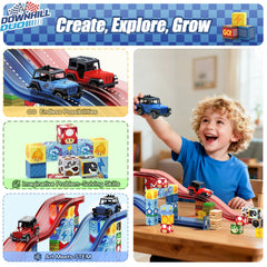 Tinytrek road tracks expand imagination through magnetic building and modular layouts.