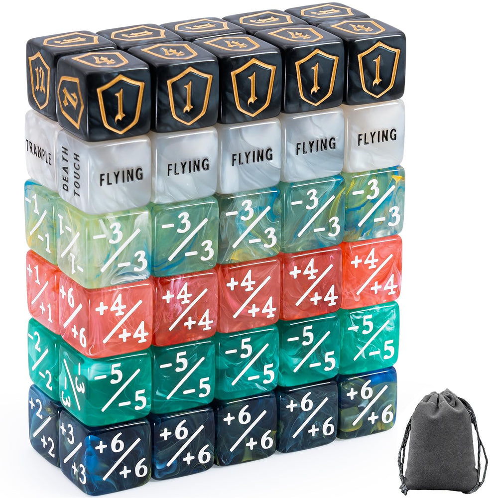 Tinzum MTG dice set with 60 pieces for precise life tracking.