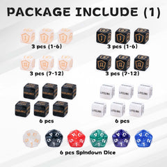 Tinzum MTG keyword dice in 12 colors for quick keyword tracking