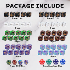 Tinzum plus-1 life-counter dice with clear, readable numerals.
