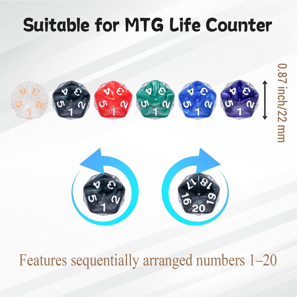 Tinzum spindown D20 dice for reliable life total tracking