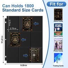 TiopLior 100-pack binder sleeves store up to 1,800 cards in a neat binder.