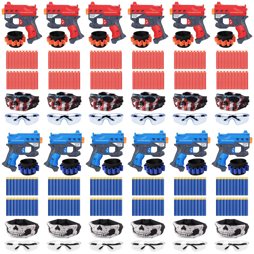TiopLior 12-pack blaster guns in red and blue for active party play