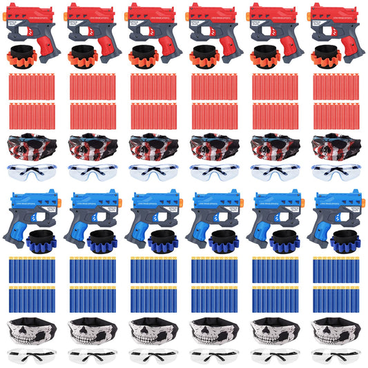 TiopLior 12-pack blaster guns in red and blue for active party play