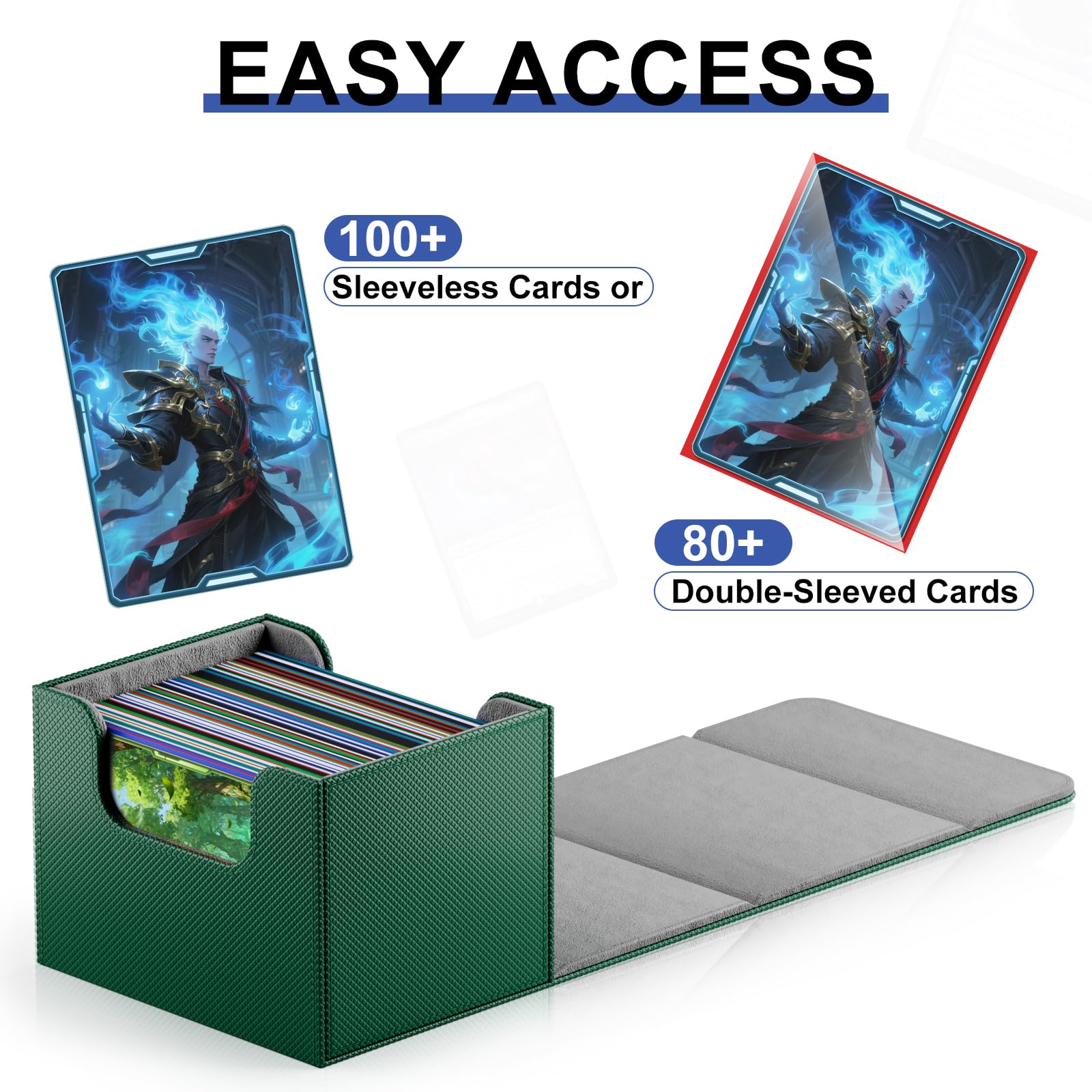Magnetic closure on TiopLior deck box keeps decks secure during transit.