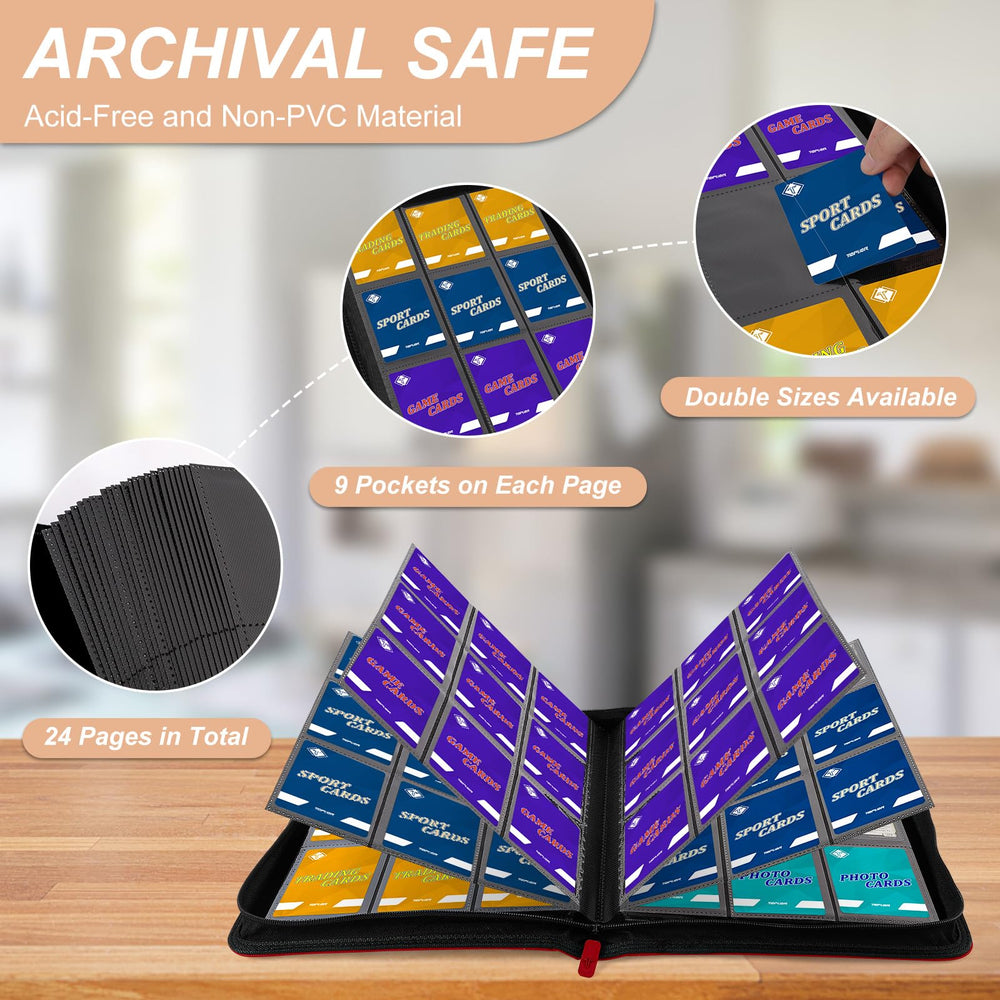TiopLior penny sleeve-compatible pockets help protect fragile cards.