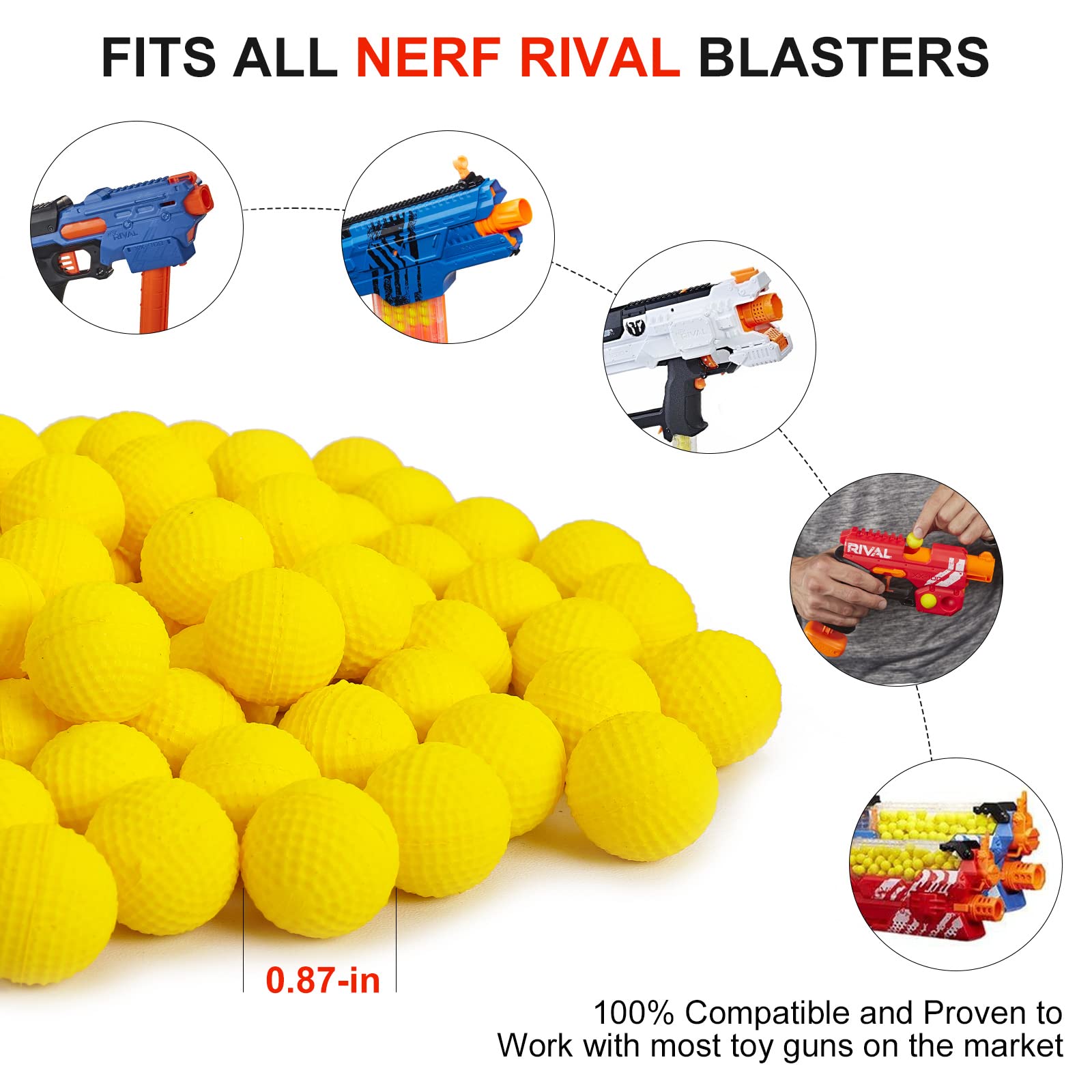 TiopLior Rival-compatible rounds for safe, soft foam battles.