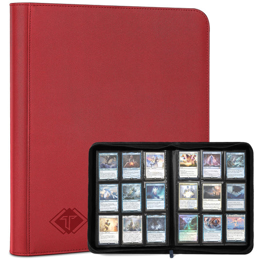 TiopLior trading card binder with 432 pockets for MTG, baseball, and football cards.